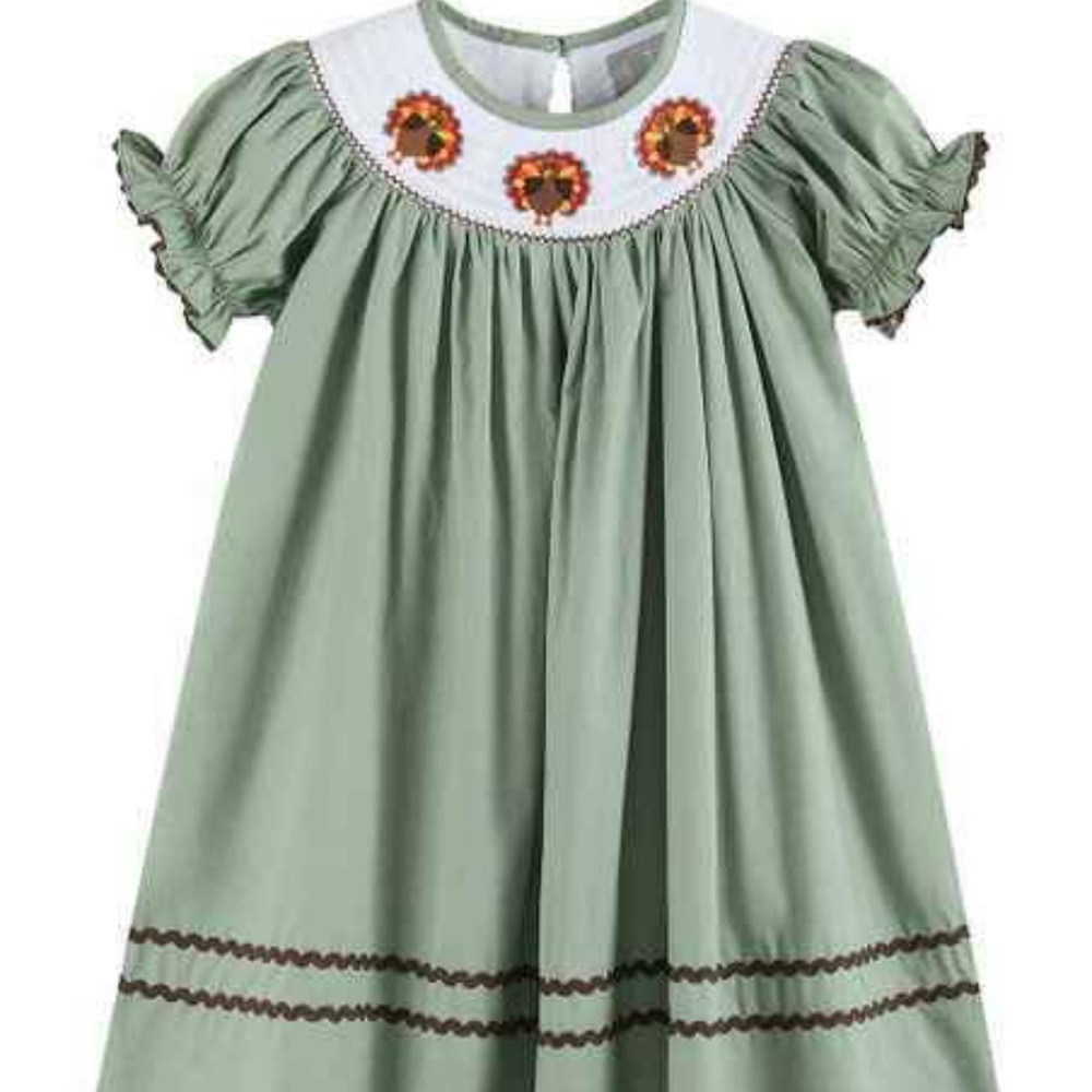 Lil Cactus Smocked Turkey Dress